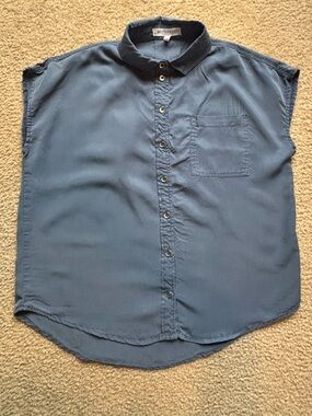 Workshop Republic Clothing Cap Sleeve Button Up Shirt